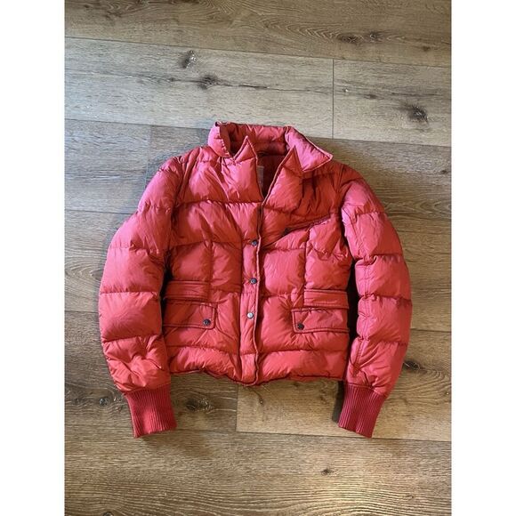 ADD Down Womens Red Quilted Puffer Jacket Full Zip Size 4 - Picture 1 of 4